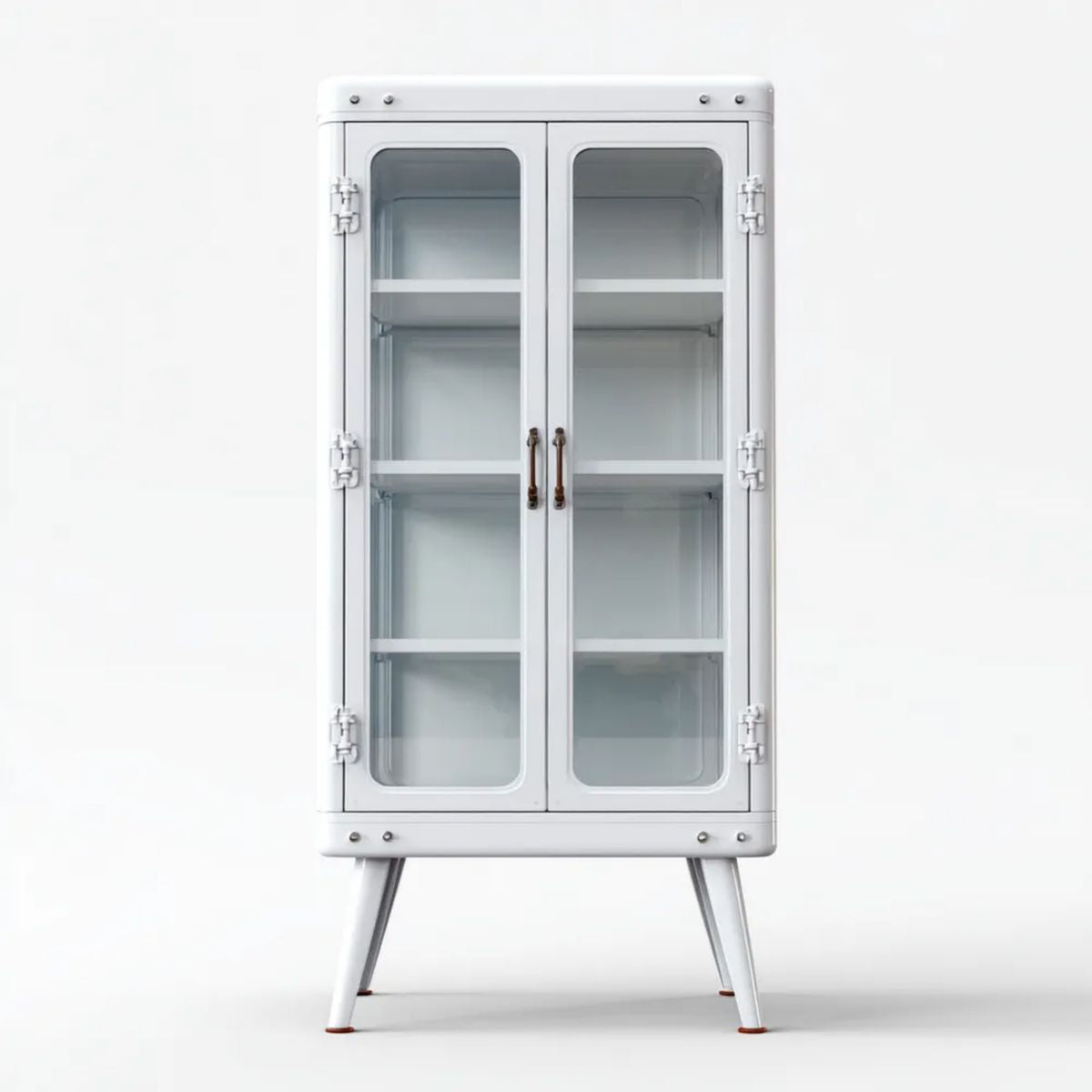 Metalowa witryna biała ze szkłem hartowanym 80 × 40 × 180 cm