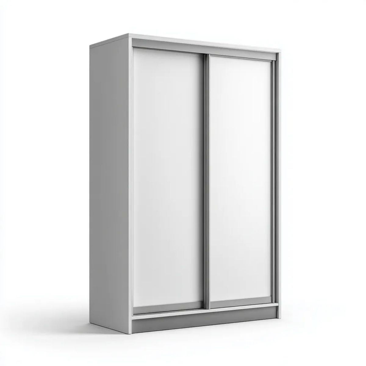 Biała szafa przesuwna z płyty wiórowej laminowanej 120 × 60 × 200 cm, 2 drzwi