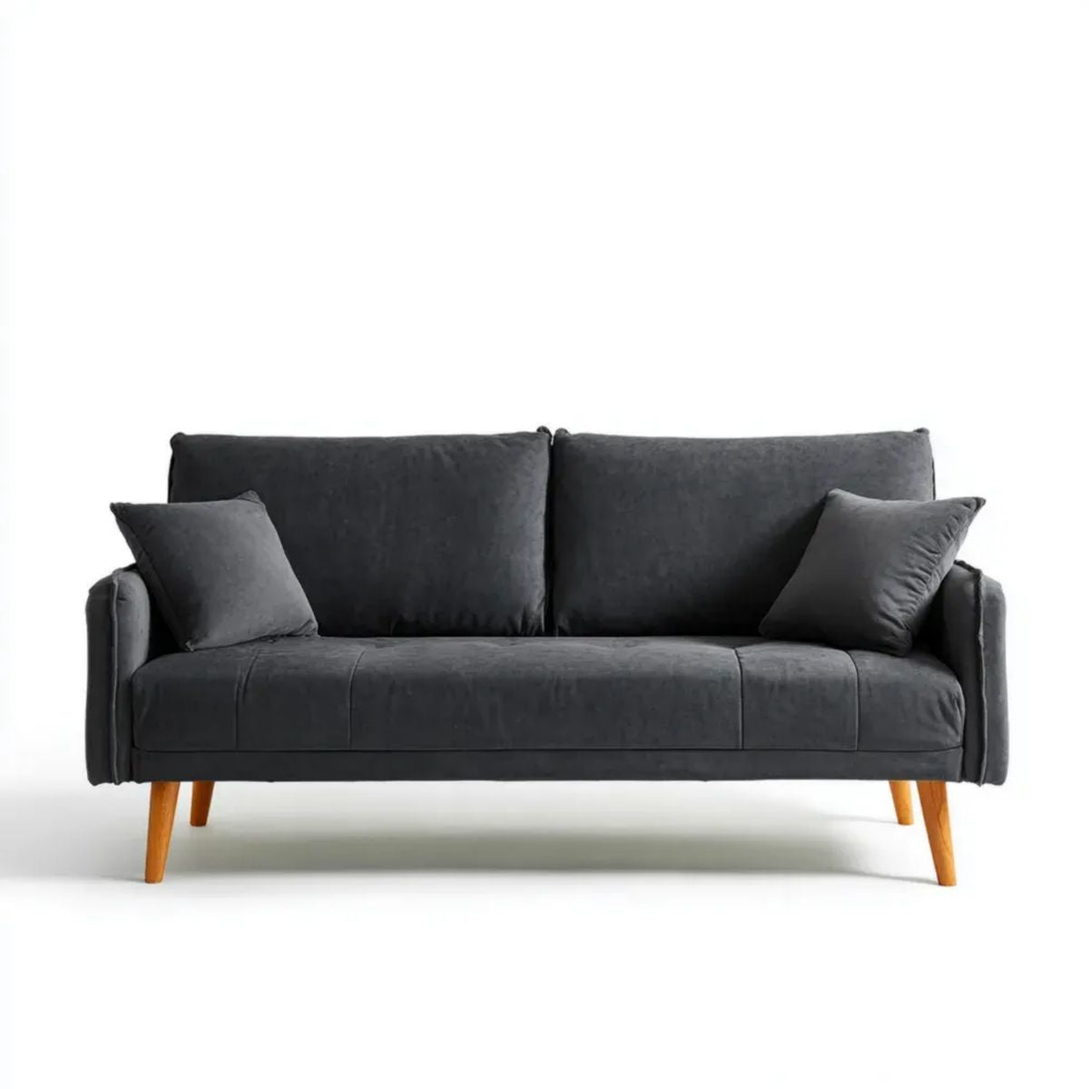 Dwuosobowa sofa grafitowa z tapicerką poliestrową, 170 x 85 x 85 cm