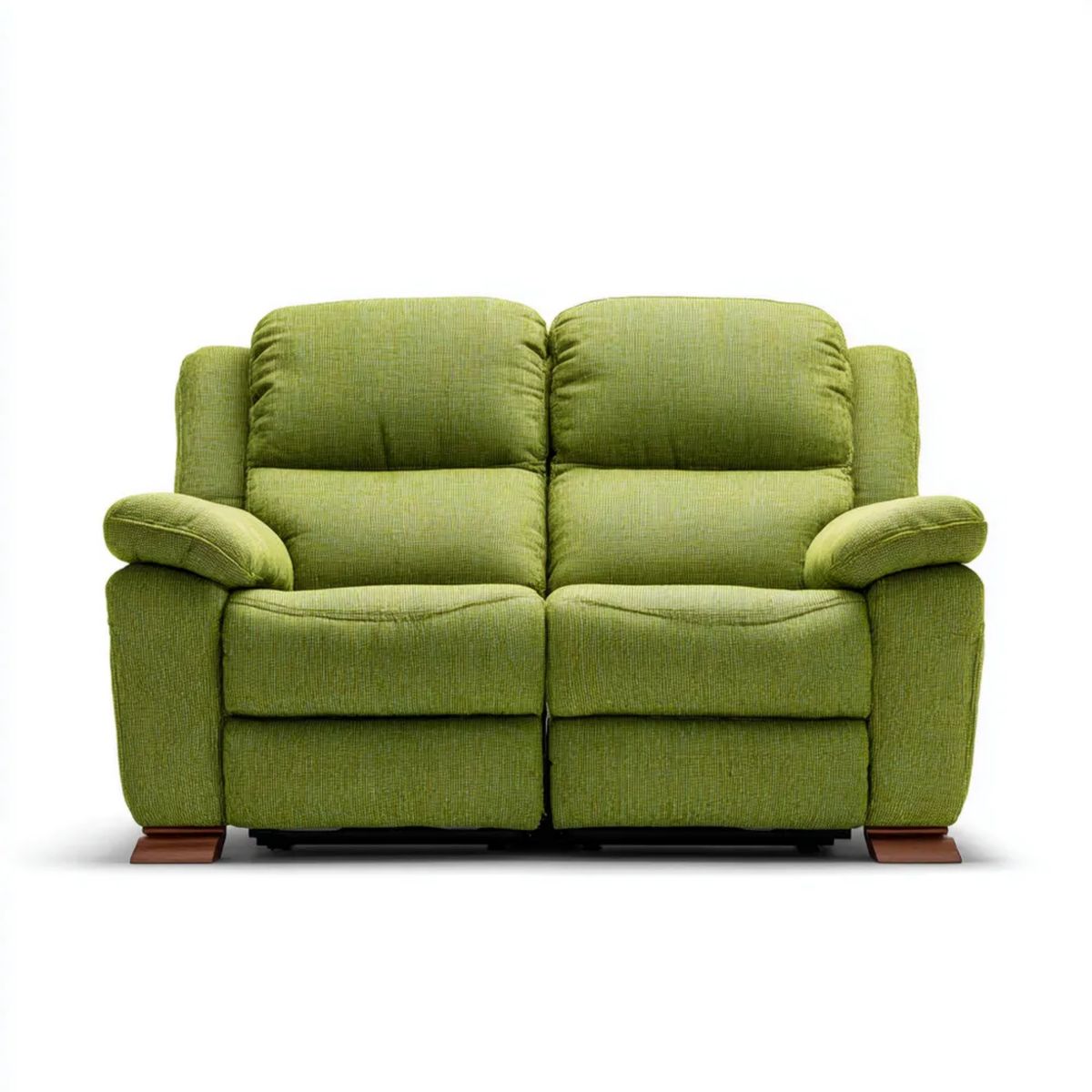 Sofa dwuosobowa z funkcją relaks, zielona tapicerka poliestrowa, 150 x 95 x 102 cm