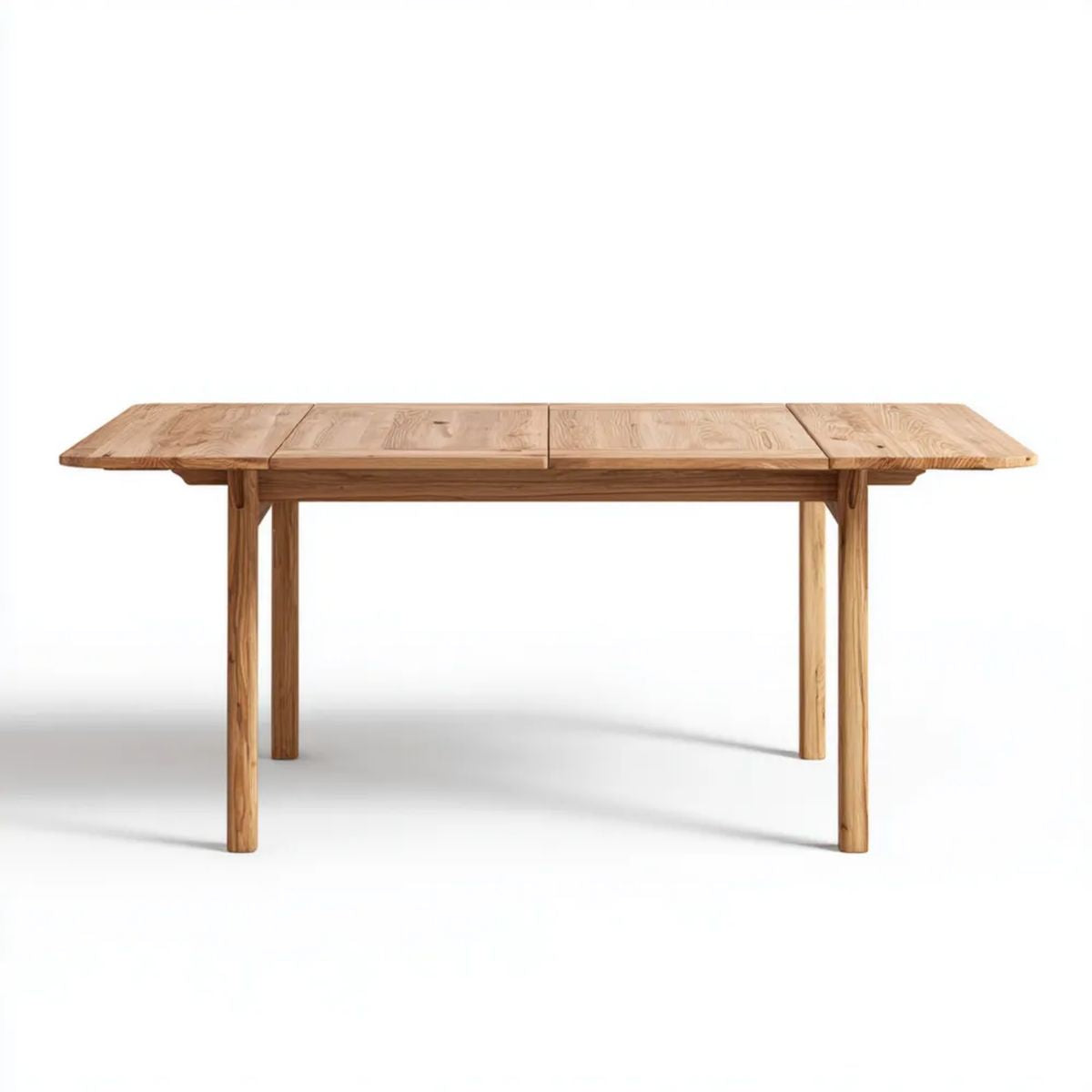 Rozkładany stół do jadalni z litego dębu, naturalny dąb, 160–240 x 90 x 75 cm, prostokątny