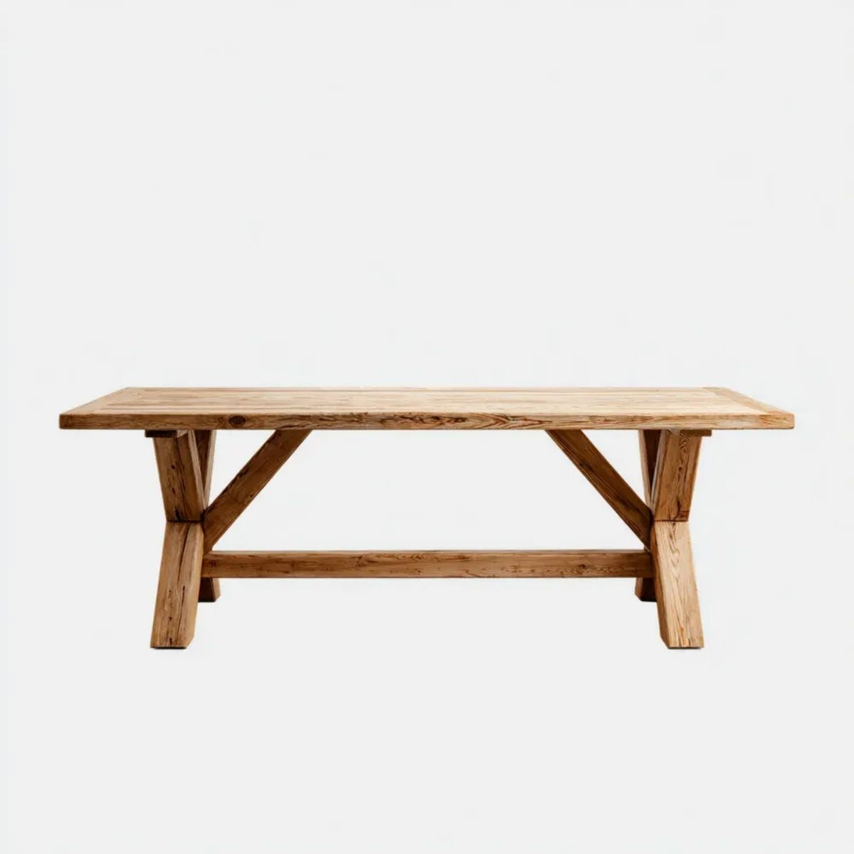 Prostokątny stół do jadalni z litego drewna akacjowego, naturalny brąz, 180 x 90 x 76 cm