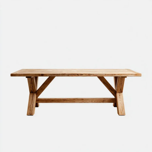 Prostokątny stół do jadalni z litego drewna akacjowego, naturalny brąz, 180 x 90 x 76 cm