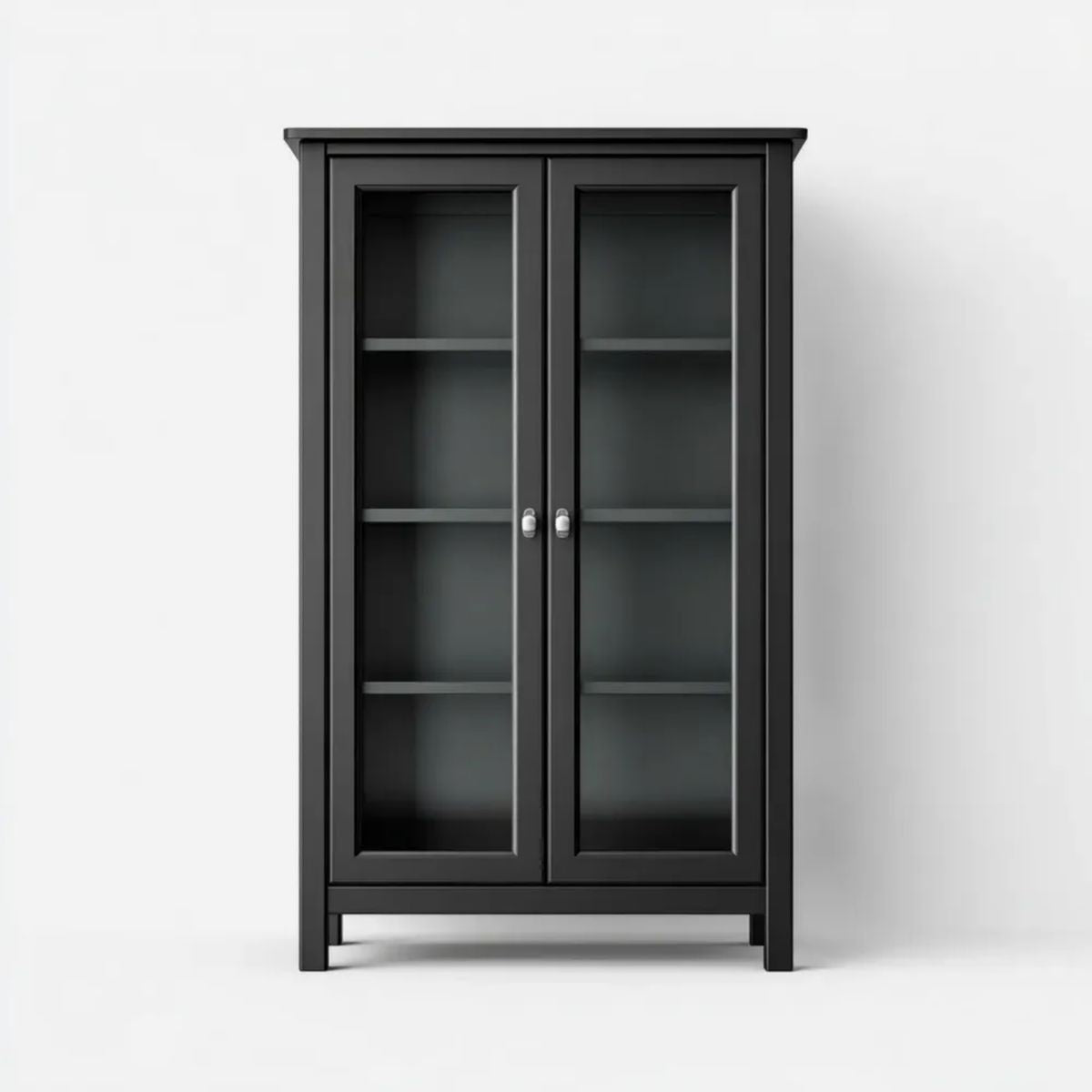 Czarna witryna szklana z płyty MDF 90 x 40 x 180 cm