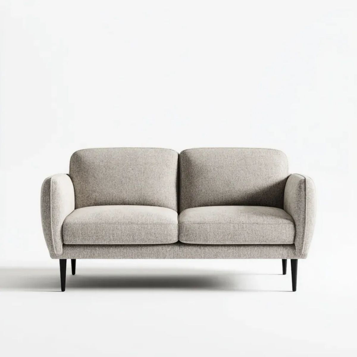 Dwuosobowa sofa jasnoszara z tapicerką poliestrową, 160 × 82 × 78 cm