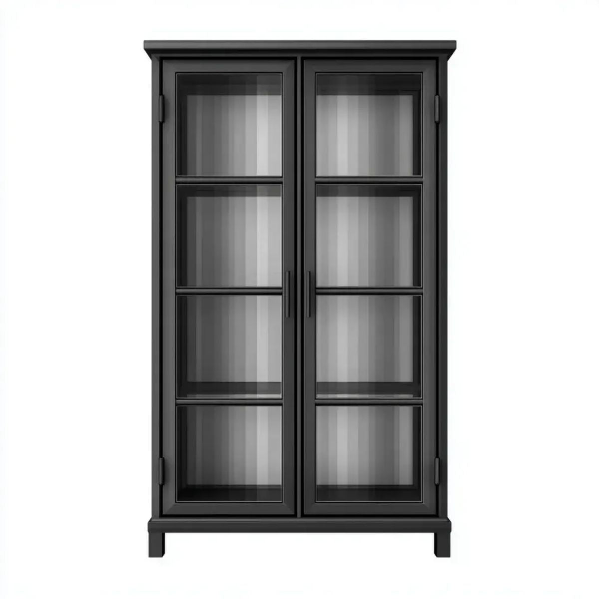 Czarna witryna do salonu z MDF i szkła hartowanego 80 x 40 x 180 cm